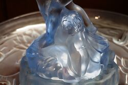 Art Deco 4 Piece frosted blue glass Walther + Sohne +39Peter Pan+39 Float Bo