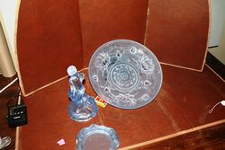 Art Deco 4 Piece frosted blue glass Walther + Sohne +39Peter Pan+39 Float Bo