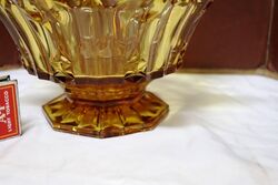 Art Deco Amber Glass Crown Shape Bowl 