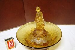 Art Deco Amber Glass Dutch Girl 3Piece Float Bowl. #