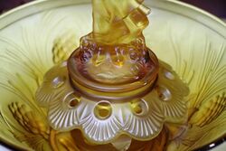 Art Deco Amber Glass Dutch Girl 3Piece Float Bowl 