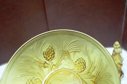 Art Deco Amber Glass Dutch Girl 3Piece Float Bowl 
