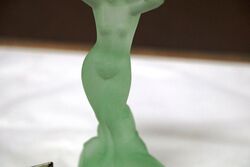 Art Deco Bagley Green Glass Figure of  Andromeda  