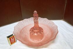 Art Deco Frosted Pink 3piece September Morn Float Bowl. #