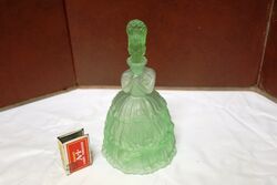 Art Deco Green Glass Crinoline Lady Liquor Decanter.#