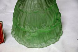 Art Deco Green Glass Crinoline Lady Liquor Decanter