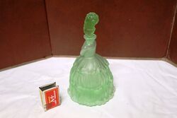 Art Deco Green Glass Crinoline Lady Liquor Decanter