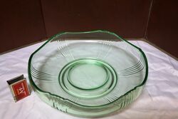 Art Deco Green Glass Flying Fish Bowl Only 