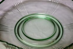 Art Deco Green Glass Flying Fish Bowl Only 