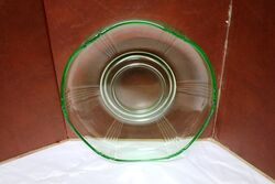 Art Deco Green Glass Flying Fish Bowl Only 