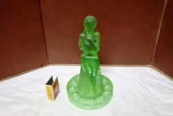 Art Deco Green Glass Stump Lady Figure.  AF.. #