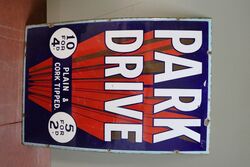 Art Deco Park Drive Cigarettes Enamel Advertising Sign