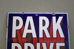 Art Deco Park Drive Cigarettes Enamel Advertising Sign