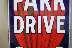 Art Deco Park Drive Cigarettes Enamel Advertising Sign