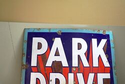 Art Deco Park Drive Cigarettes Enamel Advertising Sign