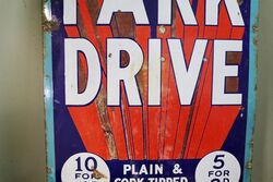 Art Deco Park Drive Cigarettes Enamel Advertising Sign