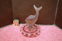 Art Deco Pink Glass Fish Float Bowl Figure. #