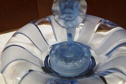 Art Deco Rosice Blue Part Frosted Ballerina 3 pc Float Bowl 