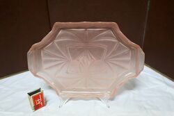 Art Deco Sowerby Pink Glass Trinket Tray.