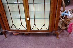 Art Deco Walnut 2 door Display Cabinet Circa 1930 