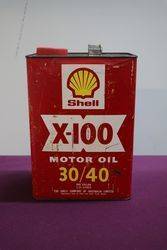 Australian Shell One Gallon X100 Motor Oil Tin 