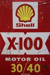 Australian Shell One Gallon X100 Motor Oil Tin 