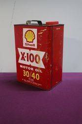 Australian Shell One Gallon X100 Motor Oil Tin 