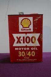 Australian Shell One Gallon X100 Motor Oil Tin 