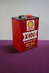 Australian Shell One Gallon X100 Motor Oil Tin 