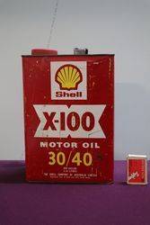 Australian Shell One Gallon X100 Motor Oil Tin 