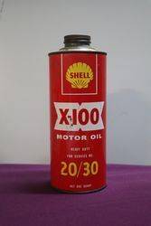 Australian Shell One Quart X100 Motor Oil Tin 