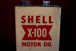 Australian Shell X100 Motor Oil Tall 1 gal Tin