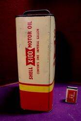 Australian Shell X100 Motor Oil Tall 1 gal Tin