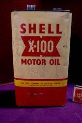 Australian Shell X100 Motor Oil Tall 1 gal Tin
