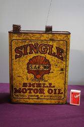 Australian Shell  One Gallon Single SAE30 Motor Oil Tin 