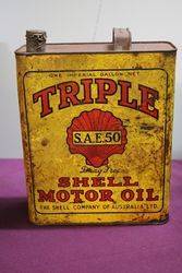 Australian Shell  One Quart Triple SAE50 Motor Oil Tin 