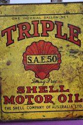 Australian Shell  One Quart Triple SAE50 Motor Oil Tin 