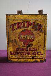 Australian Shell  One Quart Triple SAE50 Motor Oil Tin 