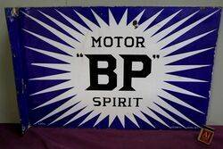 BP Motor Spirit Irish Flash Double Sided Enamel Sign 