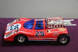 Vintage 1960's Taiwan Big Machine Red Race Car Mystery Bump 'n Go WZ-501