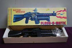 Battery Operated FlashAMatic Plastic Gun Machine Toy