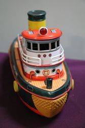 Battery Operated Modern Toys Japanese Tug Boat Neptune Tin Plate