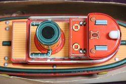 Battery Operated Modern Toys Japanese Tug Boat Neptune Tin Plate