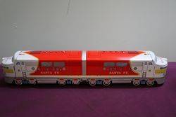 Battery Operated Vintage Santa Fe Train Toy ,Cragstan Tootin Chugging Locomotive