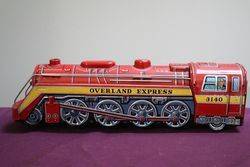 Battery Operated  Vintage Tin Litho Overland Express 3140 Train