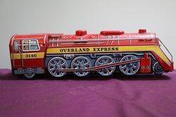 Battery Operated  Vintage Tin Litho Overland Express 3140 Train