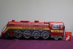 Battery Operated  Vintage Tin Litho Overland Express 3140 Train