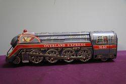 Battery Operated  Vintage Tin Litho Overland Express 3140 Train 