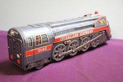 Battery Operated  Vintage Tin Litho Overland Express 3140 Train 