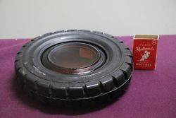 Bergougnan Ashtray Rubber Tyre With Original Heavy Glass Insert